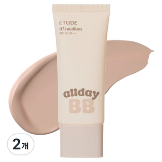 ETUDE 全天候清透BB霜 SPF36 PA+++, 03 自然色, 2個, 35ml