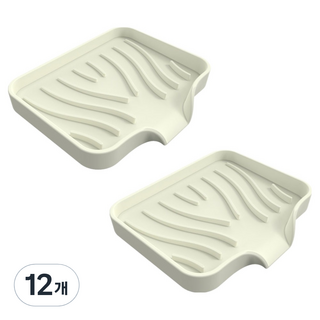 원이네 물빠짐 실리콘 비누받침대, 12개, 아이보리
