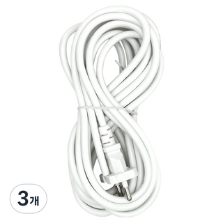 Kotech Power Cord, 3個, 白色, 5m