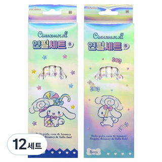 산리오 5본 연필세트 시나모롤 세트, 랜덤발송, 12세트