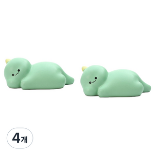 코코리유 누워있는 동물 미니어처 피규어 용 혼합색상 4.4cm, 4개