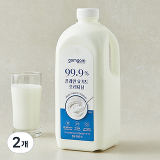 곰곰 99.9% 플레인 요거트 오리지널 1.8L, 1개, 2개
