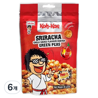 Koh-Kae 大哥 豌豆酥 是拉差辣椒醬風味, 85g, 6包