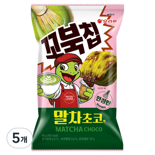 꼬북칩 오리온 말차초코맛, 5개, 68g
