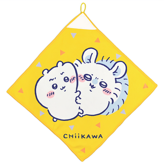 Chiikawa 吉伊卡哇 吉伊卡哇與小桃鼠 擦手巾 大方巾 35 x 35cm, 1個, 黃色