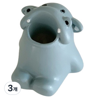 블럭마트 욕실 장식품 칫솔홀더, 하마, 3개