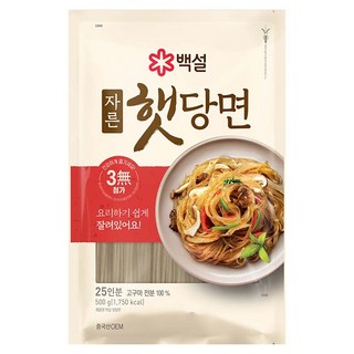 CJ BEKSUL 白雪 韓式冬粉 已切 Q彈 無使用明礬, 500g, 1包