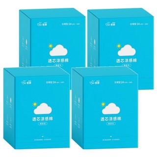 icon 愛康 涼感衛生棉 單片獨立包裝 日本棉柔表層 超強吸收不回滲, 24cm, 24片, 4盒