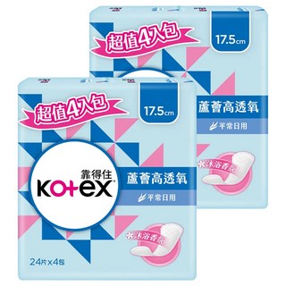 Kotex 靠得住 蘆薈高透氧護墊 平常日用 沐浴香氛, 17.5cm, 96片, 2組