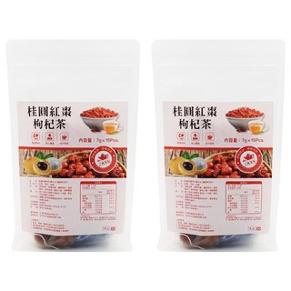 仁濟中藥 桂圓紅棗枸杞養生茶, 果肉飽滿，多種好料，獨立包裝，即沖即飲, 8g, 15包, 2袋