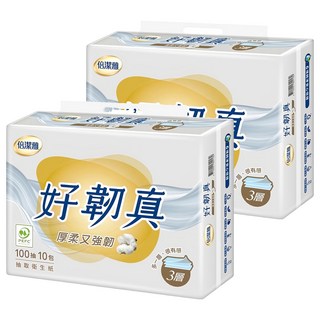 倍潔雅 好韌真 抽取式衛生紙 3層 100張, 10包, 2袋
