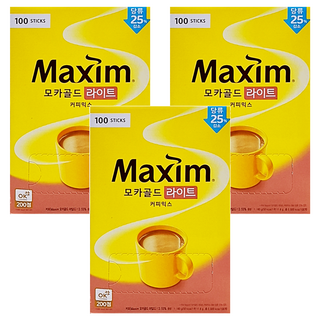 Maxim 麥心 摩卡減糖經典三合一咖啡 11.8g x 100條 減糖25%, 3盒