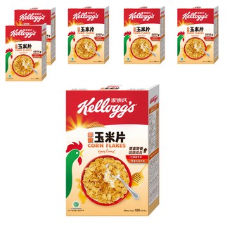 Kellogg's 家樂氏 CORN FLAKES 公雞玉米片 蜂蜜玉米片, 豐富營養 健康成長, 含8種維生素, 無香料與色素, 180g, 6盒