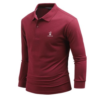 DAKUANG 男款刺繡圖案高爾夫長袖POLO衫 E06JKA_JL4054