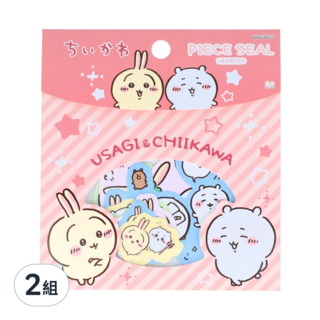 sun-star 吉伊卡哇造型貼紙 18枚, 小可愛 + 兔子, 2組