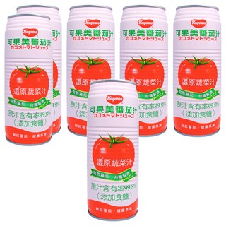 KAGOME 可果美 蕃茄汁 490ml 大 完熟蕃茄 台灣製造 原汁含有率99.8%, 6罐