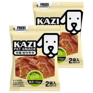 KAZI 卡滋 食在方便雞肉片, 台灣製造，嚴選新鮮食材, 無添加人工成分，純淨自然, 雞肉 + Oligo, 120g, 2包