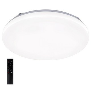 WONHA Eve圓形LED房間吸頂燈 75W + 遙控器套組, 無頻閃 白色 + 日光色 + 燈泡色 + 自然白光