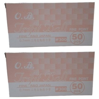 O.B. 歐布德 自動原子筆 紅色 50支入, 100支