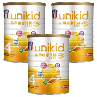 unikid 佑爾康 金貝親 OPO Premium 兒童配方 4號, 850g, 3罐