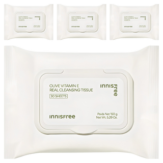 INNISFREE 橄欖真萃卸妝濕巾, 4包, 30張