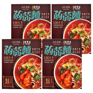 自在食刻 蒟蒻白麵 冬蔭功酸辣湯 Q彈帶勁, 250g, 4盒