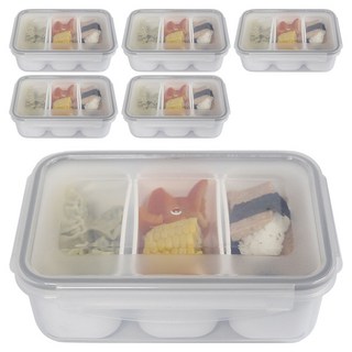 제오닉 도시락통 밀프랩 나눔반찬통 3칸 1.1L, 6개, 단품