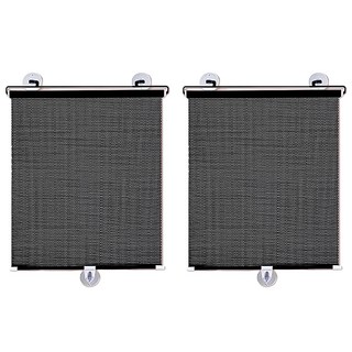 小麥購物 自動伸縮遮陽簾 G281 125 x 45cm 231g, 黑色, 2個