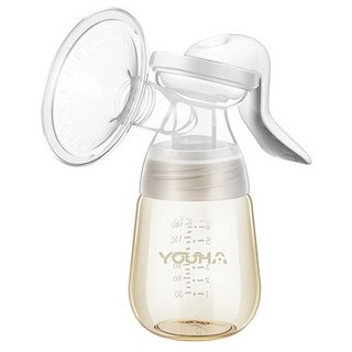 YOUHA 優合 手動吸乳器 輕巧方便攜帶 通過SGS嚴格檢測 BPA FREE 防乳汁逆流設計, 透明色, 1個
