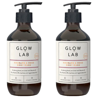 GLOW LAB 植物精油沐浴露 大黃玫瑰 900ml, 2瓶