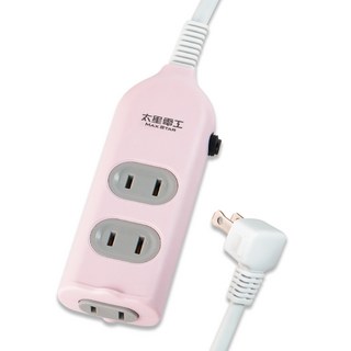 MAX STAR 太星電工 彩色安全三插座延長線 2P 15A 混合顏色, 15m, 1條