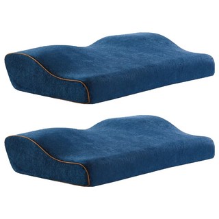 J-bedtime 床寢時光 3D釋壓止鼾透氣蝶型枕頭, 深藍色, 2個