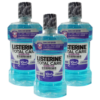 LISTERINE 李施德霖 全效護理抗敏感漱口水, 專業配方迅速舒緩敏感不適, 500ml, 3瓶