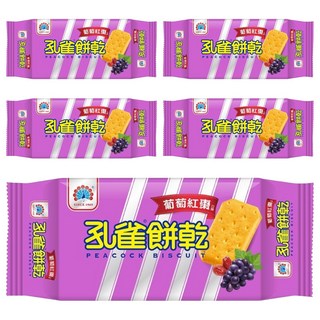 乖乖 孔雀餅乾 葡萄紅棗, 84g, 5包