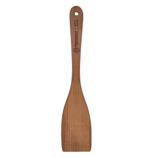 Petromax 料理煎匙，鏡面拉絲不鏽鋼材質，胡桃木手柄，彈性鏟面設計, 1支