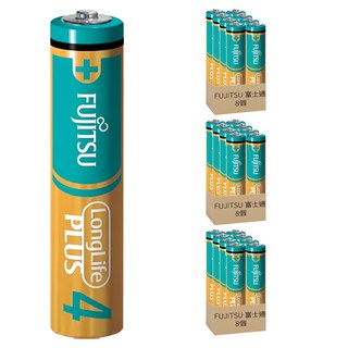 FUJITSU 富士通 長效型4號鹼性電池 LP03LP 日本製造 10年保存 防漏液技術, 8個裝, 3盒