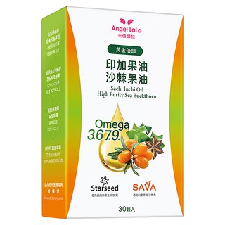 Angel LaLa 天使娜拉 黃金倍纖 印加果油 + 沙棘果油 含Omega 3 6 9 高純度, 700mg, 30顆, 1盒