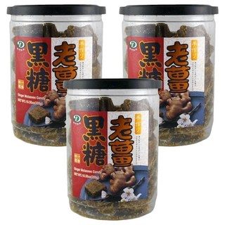 綠得製菓 老薑黑糖塊 手作特選, 300g, 3罐, 1罐