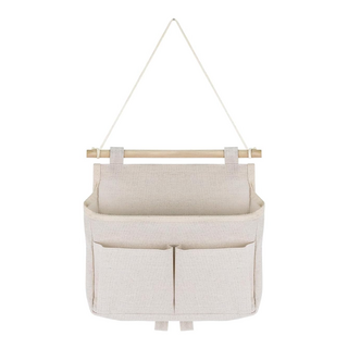 小麥購物 棉麻壁掛收納袋 L2302, 白色