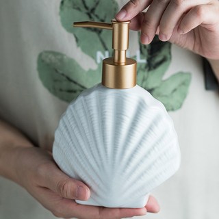 陶瓷雕刻廚房洗碗精按壓瓶 YT_RA808, 扇貝, 1個
