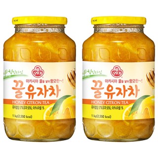 OTTOGI 不倒翁 蜂蜜柚子茶沖泡果醬, 1kg, 1入, 2個