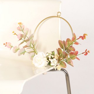 Mihwabujang 招財運 喬遷 開業 禮物 向日葵 含羞草 玄關門 牆面裝飾 室內裝潢 人造花環, 03 白粉紅色