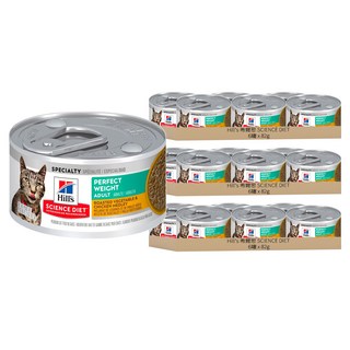 Hill's 希爾思 SCIENCE DIET 成貓 完美體重主食罐, 香烤雞肉佐時蔬, 82g, 18罐