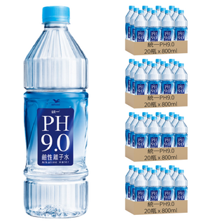統一PH9.0 鹼性離子水, 800ml, 20瓶, 80瓶