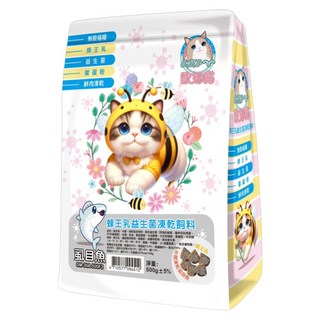 OMO 歐姆貓 蜂王乳益生菌凍乾飼料, 1包, 500g, 虱目魚