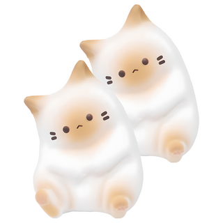 agaplus 軟綿綿棉花糖貓咪捏捏樂公仔 隨機出貨, 2個