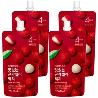 sugarlolo INTAKE 蒟蒻果凍飲 荔枝風味 每包含5kcal 無砂糖添加, 150g, 4包