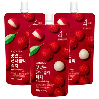 sugarlolo INTAKE 蒟蒻果凍飲 荔枝風味 每包含5kcal 無砂糖添加, 150g, 3包