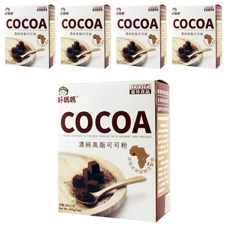 FAIRSEN 惠昇食品 好媽媽 濃純高脂可可粉 無添加砂糖 含膳食纖維 採用非洲迦納豆 可製作飲料、冰淇淋, 5盒, 200g