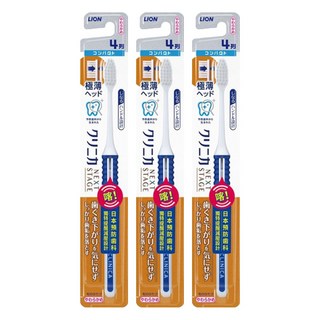 LION 獅王 固齒佳 喀喀減壓牙刷 特殊減壓設計 輕鬆刷牙 彈力柔韌刷柄 超薄小巧刷頭, 1入, 3支